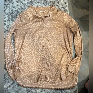 Buckle Tan Leopard Print Button Down Shirt
